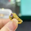 El diseño del Anillo de Piedra que Cambia de Color Alexander es Único, Plata 925 Chapada en Oro Incrustada Nicho Hombres y Mujeres, Moderno y Sencillo