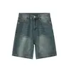 Shorts de Mezclilla Azules Estilo Verano Nuevo Translucido Retro Americano para Hombre, Pantalones Rectos Holgados de Cinco Puntos, Shorts Calientes Versátiles