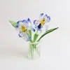 Enfeites de Flores Artificiais Mini Esmaltadas Zibo Decoração de Casa Artesanato Esmaltado Boshan Enfeites para Mesa de Escritório