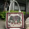 Bolsa de Lona Bordada a Doble Cara con Alambre Dorado de Pavo Real, Bolso de Doble Asa, Bolso de Compras de Gran Capacidad, Nuevo Estilo Étnico, Bolsa de Viaje