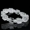 Pulseira Cubo Fantasma Floco de Neve Branco Natural de Cristal Hongchu Pulseira Cubo Fantasma Floco de Neve Tipo Gelo Atacado