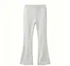Pantalones de campana ajustados de algodón puro para niñas, estilo nuevo Primavera y Otoño 2026, con bordes rizados, pantalones infantiles elegantes para uso en exteriores, transfronterizo