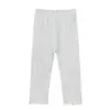 Pantalones Capri de Modal para Niñas Verano Finos Leggings Infantiles Seda de Hielo Clase A Pantalones 7/8 Pantalones Cortos para Niños Pequeños Blanco