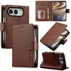 Aplicable a iPhone Duo Foldable Flip Phone Funda de Cuero Hebilla Tarjetero Soporte Estilo Simple de Negocios Carcasa Protectora