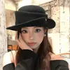 Sombrero Pequeño de Color Sólido Estilo Francés con un Toque Elegante y de Alta Gama, Sombrero Estilo Hepburn para Mujer, Sombrero de Invierno con Ala Levantada, Sombrero de Alta Calidad Femenino