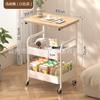 Estante de Almacenamiento Multicapa para Sala de Estar Removible Carro de Almacenamiento para Tazas de Snacks de Cafetería Estante de Almacenamiento Carrito para el Hogar con Tablero de Madera