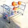 Carrinho de Bolas de Aço Inoxidável para Jardim de Infância Cesta de Futebol Grossa Suporte Móvel para Armazenamento de Basquete Rack de Bolas Estrutura de Bolas Carrinho de Bolas para Adultos