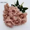 Rosas de Diamante de Nove Cabeças, um Buquê de Rosas de Pedra Preciosa, Decoração para Casa e Casamento, Buquê de Flores de Mão, Flores Artificiais para Atacado de Comércio Exterior Transfronteiriço