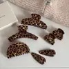 Pinza de acetato con estampado de leopardo, elegante y lujosa, para peinado semi-recogido de mujer, pinza pequeña para recogidos, pinza de tiburón, accesorio para el cabello de lujo ligero