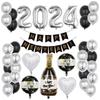 Nuevo 2024 Feliz Año Nuevo Feliz Año Nuevo Set de Globos Decoración para Fiesta de Fin de Año Accesorios