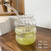 Taza de Vidrio para Té de Frutas Feng Shui con Popote, Taza para Bebidas Frías, Taza para Café, Jugo, Leche, Taza para Refresco de Burbujas