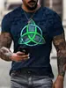 Camiseta de manga corta para hombre europea y americana transfronteriza Amazon Nueva Adolescente Retro Cabeza de Guerrero Camiseta de manga corta fina 3D