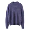 Novedad Otoño/Invierno 2026 Jersey de Punto 100% Cachemir Cuello Redondo Semialto Manga Larga Cepillado Color Sólido Suave y Esponjoso de Cachemir