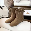 Botines Martin de Tacón Oculto para Mujer Botas Cortas 2026 Otoño/Invierno Nuevos Puntera Redonda Retro Adelgazantes Botas de Vaquero Occidental Botas de Caballero