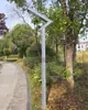 Luz de Jardín 3m Exterior Impermeable Parque Led Perfil de Aluminio Luz de Paisaje Iluminación Comunitaria Luz de Calle Solar Luz en Forma de 7