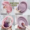 Traje de limpieza para brochas de maquillaje, huevo de maquillaje, esponja, bolsa de red, artefacto de limpieza de silicona, tazón de lavado y secado de tres piezas