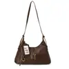 Bolsa feminina de nicho de grande capacidade, nova bolsa de ombro e transversal vintage transfronteiriça outono e inverno 2026, bolsa de ombro texturizada para o dia a dia