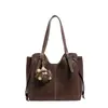 Bolsa de Ombro Estilo Novo Outono e Inverno 2025, Bolsa Tote Retro de Camurça, Bolsa de Ombro da Moda de Grande Capacidade para Trabalho