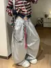 Pantalones de chándal con dobladillo curvo de diseño nicho estilo americano para mujer, Primavera 2025, Pantalones casuales deportivos para danza jazz, Pantalones holgados de pierna ancha de moda