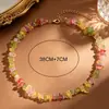 Comercio exterior transfronterizo collares europeos y americanos, accesorios de verano, collares de grava colorida estilo bohemio, collares de piedra natural para mujer