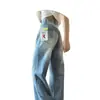 Jeans Bordados Lavados Retro Americanos para Mujer, Novedad de Primavera, Diseño High Street, Pierna Recta Ancha Suelta, Pantalones Largos