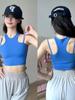 Ropa interior deportiva de alta resistencia, a prueba de golpes, para correr, fitness, copa fija, doble correa de hombro, top de yoga, 2024