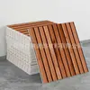 Paneles de pared de rejilla con veta de madera autoadhesivos 3D transfronterizos, decoración de pared de fondo para sala de estar, paneles de pared de imitación de aluminio-plástico, venta al por mayor