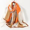 Bufanda de seda larga con estampado de brocado de nubes de alta calidad, elegante, de satén y seda sintética, para dama, con protección solar