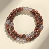 Pulsera de cuentas de sándalo de seda dorada, cristal fresa, joyería de estilo étnico para mujer, pulsera de ágata púrpura gris rojo sur flotante hielo al por mayor
