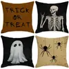 Amazon Transfronterizo Temu Popular Lino al por Mayor Funda de Almohada de Halloween Funda de Almohada Cuadrada de Felpa Funda de Almohada Cómoda
