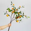 Galhos de frutas artificiais com folhas, galhos simulados de laranjeira e cítricos, decorações florais de luxo leve de alta qualidade para pousadas e hotéis