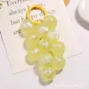 Nuevo Colgante Llavero de Racimo de Uvas con Cuentas Redondas de Colores Brillantes, Accesorio de Anilla de Resorte Pintado de Colores, Decoración para Funda de Auriculares