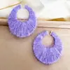 Atmósfera de Otoño e Invierno Pendientes Trenzados de Lana Coloridos Difuminados para Mujer Pendientes de Aro Coloridos Morandi Diseño de Nicho para Mujer
