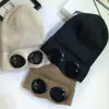 Gafas de Sol de Piloto Gorro de Punto Forrado de Lana Otoño e Invierno Resistente al Frío Cálido Gorro de Lana Unisex Gafas de Moda Gorro