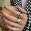 Anillo Creativo de Línea Artística Coreana Vintage para Mujer, Estilo Commuter, Chapado, Único, Desgastado, Irregular, Superficie Lisa, Anillo de Dedo Índice Abierto, Moderno