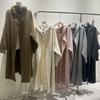 Cardigã Tricotado Solto e Longo Estilo Coreano Outwear para Mulheres 2024 Outono e Inverno Espessado Preguiçoso Jaqueta Suéter High-End