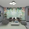 Novo Papel de Parede de Fundo de TV Flor Pintada à Mão Revestimento de Parede Papel de Parede Moderno Simples Sala de Estar Sofá Cabeceira Mural Sem Costura