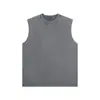 230g Camiseta Regata de Basquete Lavada Masculina Verão Algodão Solto Esportes Fitness Regata Masculina Verão