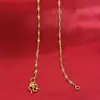 Cadena de Ola de Agua Chapada en Oro Vietnamita, Cadena Lisa, Collar para Mujer, Cadena Hueso de Serpiente, Cadena de Caja Chapada en Oro de Latón, Cadena Chopard, Apilable