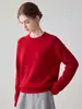 Nuevo Suéter de Punto Casual para Mujer Otoño/Invierno 2026 100% Cachemira Pura de Corte Holgado con Cuello Redondo y Manga Larga