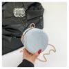 Bolsa Pequena Redonda Feminina 2024 Primavera Nova Coração de Menina Personalidade Caixa Moda Doce Fresca Bolsa com Corrente