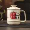 Taza Tallada Pintada a Mano Creativa del Fabricante, Vaso de Agua Seguro y Feliz, Taza de Oficina, Taza de Té de Aspecto Elegante, Juego de Té