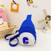 Riñonera infantil estilo coreano, nuevo diseño de letras de moda, bolsa accesorio monedero unisex, bolso de hombro cruzado con colores contrastantes