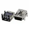 Soquete USB mini 5P patch em linha pé reto 180 graus pé dobrado corpo curto placa de montagem 2/4 pés fio de solda Mike 8P10P