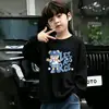 Estilo Nuevo Primavera y Otoño Moda Infantil Camiseta con Estampado de Dibujos Animados 100% Algodón Moda Infantil Camiseta de Manga Larga con Cuello Redondo para Niños