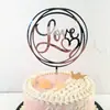 Nuevo Topper para Pastel de San Valentín Globo Corazón de Amor Silla Doble Decoración Acrílica Estilo Ins