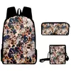 2025 Nuevo Producto Transfronterizo Elemento Mariposa Impresión Digital 3D Mochila Bolsa Escolar Mochila Bolso Cruzado Estuche Lápices DIY
