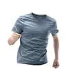 Camiseta de Secagem Rápida para Comércio Exterior Masculina de Seda de Gelo Roupas de Treino Novo Estilo Manga Curta Fitness Corrida Manga Curta Solta Fina Roupas Esportivas