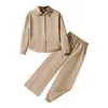 Moda 2025 Otoño e Invierno Europeo y Americano Nuevos Trajes Casuales Sueltos de Manga Larga Pantalones de Pierna Ancha para Hombres y Mujeres Trajes de Dos Piezas