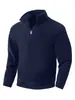 Nova Roupa Masculina Transfronteiriça Nova Veludo Dupla Face Espesso Meio-Zíper Casual Gola Lapela Moletom Jaqueta Masculina Outono e Inverno